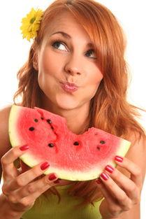 大港美女吃瓜图片,一场视觉盛宴的美食之旅