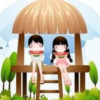 可爱的吃瓜情侣头像,情侣头像里的幸福瞬间